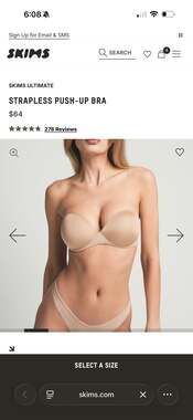 SKIMS Ultimate Push-Up Strapless Bra in Clay
